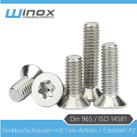 DIN 965 Senkschrauben mit TX Edelstahl A2