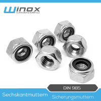 DIN 985 Stoppmuttern, niedrige Form Edelstahl A2
