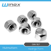 DIN 917 Hutmuttern, niedrige Form Edelstahl A2