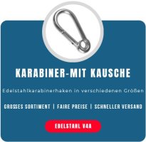 Karabiner-mit Kausche Edelstahl A4