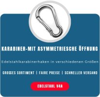 Karabiner-mit asymmetriesche Öffnung Edelstahl A4
