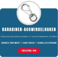 Karabiner-Augwirbelhaken Edelstahl A4