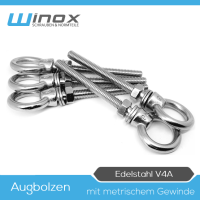 Augbolzen mit metrischem Gewinde Edelstahl A4