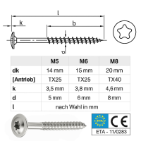 Tellerkopfschrauben mit Schneidkerbe Edelstahl A2