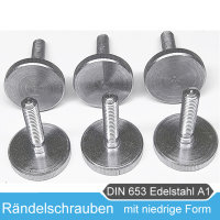 Rändelschrauben DIN 653 niedrige Form Edelstahl A1
